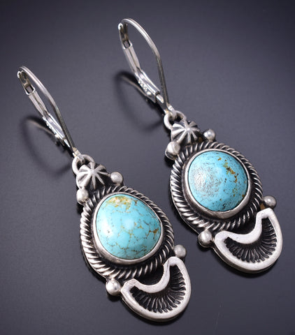 Silver & Golden Hills Turquoise Navajo Round Earrings by Erick Begay 6H16X