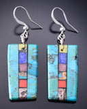 Santo Domingo Pueblo (Kewa) Turquoise Multistone Earrings by Mary Tafoya 6H31J