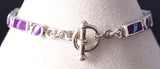 Vintage Silver Sugilite & Opal Navajo Inlay Link Bracelet 5L17N