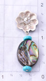 Silver & Abalone w/ Turquoise Navajo Concho Earrings by Ravis Henry 6D20C
