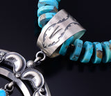 Santo Domingo Pueblo (Kewa) Handmade Turquoise & Jet Necklace Lupe Lavato 5H21S