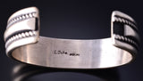 Silver Navajo Handmade Men's Bracelet by Leande Tahe 5L20F