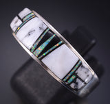 Size 13.5 Silver & White Buffalo Turquoise Navajo Men's Ring Allen Tolino 5L05H
