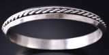 Vintage - Silver Navajo Handmade Twisted Rope Bangle Bracelet by Nora Tahe 6B14Z