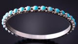 Silver & Turquoise Navajo Handmade Bangle Bracelet by Gaynell Parkhurst 4F25D