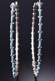Silver & Turquoise Zuni Made Statement Hoop Earrings Alvin Aurelia Hughte 6D27Z