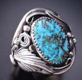Size 13-3/4 Kingman Turquoise Navajo Men's Ring by Darrell Morgan - 6K26L