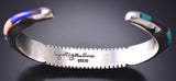 Vintage Silver Multistone Navajo Inlay Bracelet by Lynol Yellowhorse 6H31M