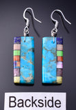 Turquoise Santo Domingo Handmade Medium Earrings by Mary Louise Tafoya 3G07O