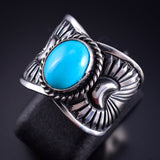 Size 6 Silver & Turquoise Navajo Handmade Ring by Derrick Gordon 5K10W
