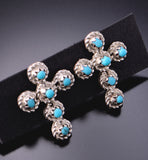 Petite Zuni Turquoise Cross Earring by Bernadette Nakastewa 3E18S