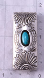 Silver & Turquoise Navajo Handstamped Money Clip by Shirley Skeets 5B14R