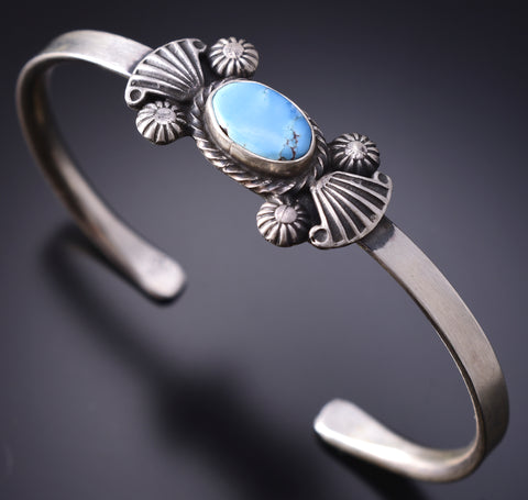 Silver & Golden Hills Turquoise Navajo Concho Bracelet Genevieve Francisco 6H31E