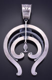 Silver Hand Stamped Navajo Handmade Naja Pendant by Derrick Gordon 2A07F