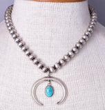 Navajo Silver Beads Navajo Pearls with Naja Pendant by Rena Begay 5L23L