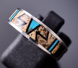 Size 7-1/4 Contemporary Picture Jasper Navajo Inlay Ring by Allen Tolino 6K26O