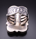 Size 7-3/4 Silver & Golden Hills Turquoise Cluster Navajo Ring by Tia Long 3F22E