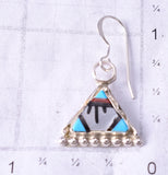 Silver & Turquoise Multistone Zuni Inlay Earrings by Wilton & Carol Niiha 6D20Y
