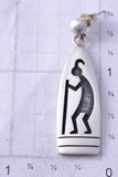 Silver Hopi Handmade Kokopelli Dancing Earrings by Larry Pooyouma 5F04Q