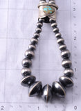 24" Silver & Royston Turquoise Navajo Pearls Jacla Necklace 6H06B