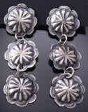 Sterling Silver Three Navajo Concho Earrings - 6K02H