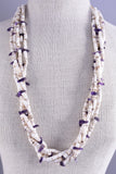 5 Strand Shell Heishi necklace with Amethyst by Randy Garcia 5L11K