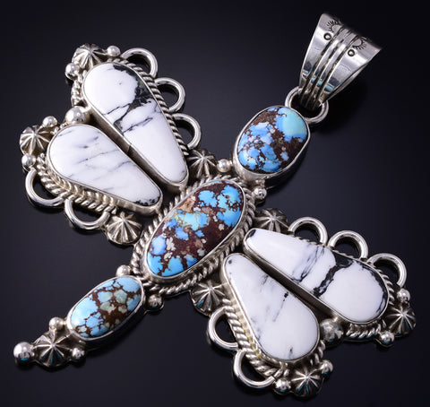 Silver & Golden Hills Turquoise Navajo Dragonfly Pendant by Erick Begay 5H02D