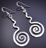 Silver Navajo Handmade Moving Forward Earrings by JT 4K07K