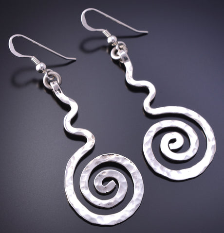 Silver Navajo Handmade Moving Forward Earrings by JT 4K07K