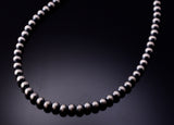 Deal of the Day - Silver Pearls Beads by Navajo Artist Vangie Touchine 4mm - 22 inches 3L06D