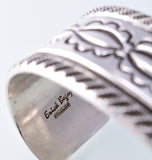 Silver Navajo Handmade Sky Clouds Bracelet by Erick Begay 3H21E