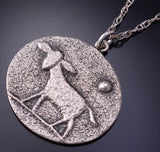 Silver Navajo Tufacast The Lamb of God Pendant by Darryl Dean Begay 5B19V