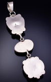 Silver & White Buffalo Turquoise Navajo Long Pendant by Eli Skeets - 4L20K
