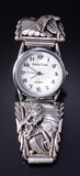 Silver Navajo Handmade Eagle In Flight Men's Watchband w/ Watch by RB 5K22O