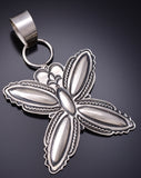 Silver Navajo Handstamped Star Concho Pendant by Roland Dixson 6H25F