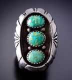 Size 8 Navajo Shadowbox Sonoran Gold Turquoise Ring by Genevieve Francisco 6K27R