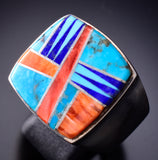 Size 12-1/4 Navajo Multistone Men's ring by Candace Skeet 6K22C