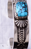 Silver & Hubei Turquoise Navajo Handmade Bracelet by Erick Begay 6F27L