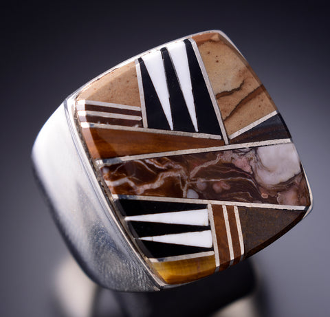 Size 13-1/4 Large Navajo Men's Ring by Bessie Johnson 6K22A