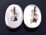 Silver & Turquoise Navajo Round Post Earrings 5F10U