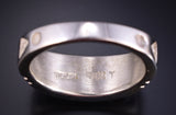 Size 11-1/2 Silver & White Buffalo Turquoise Navajo Inlay Mens Ring by Rick Tolino 5L05S