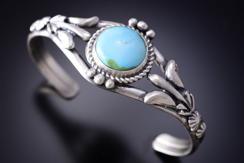 Classic Navajo Sonoran Gold Turquoise Bracelet by Darrell Morgan 6K28W