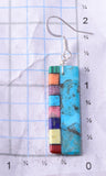 Turquoise Multistone Santo Domingo Handmade Earrings by Mary Louise Tafoya 3G07Q
