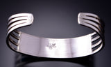 Silver & Kingman Turquoise Zuni Inlay Bracelet by Anson Wallace 3F05N