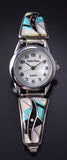 Vintage Silver Multistone Navajo Inlay Watchband (w/ watch) - Sunburst 5G28H
