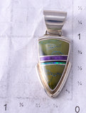 Vintage Silver Multistone Navajo Inlay Arrowhead Pendant Albert Francisco 5K17W