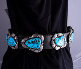 Vintage Large stone Sleeping Beauty Concho Belt by Ermerson Thompson 1L03G