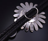 Silver & Turquoise Navajo Handmade Sunface Kachina Bolo Tie Wilford Begay 5J29O
