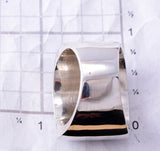 Size 10-1/2 Silver & Lapis Navajo Inlay Men's Ring by TSF 3L07D