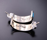 Simple and Elegant Turquoise Inlay Hoop Earring by Claresse Kylestewa 3E18Q
